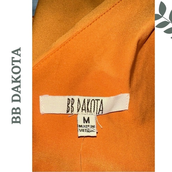 🛍️3/$40 BB Dakota V-Neck Short Sleeve Mini Dress Elastic Waist Burnt Orange Med - Picture 4 of 4